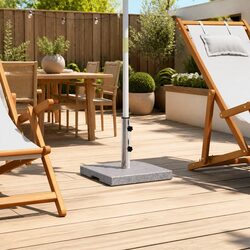 20kg Grey Granite Parasol Base with Adapters