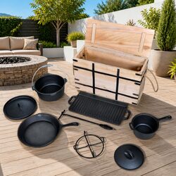 9-Piece Black Dutch Oven Set: Complete Cooking Solution