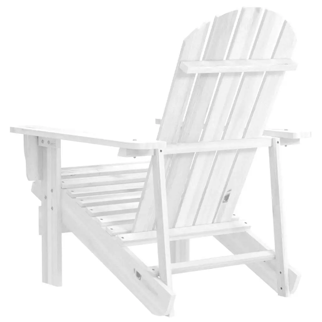 Garden Chair Wood White Outdoor Armchair Patio Seating Vintage Style Backyard