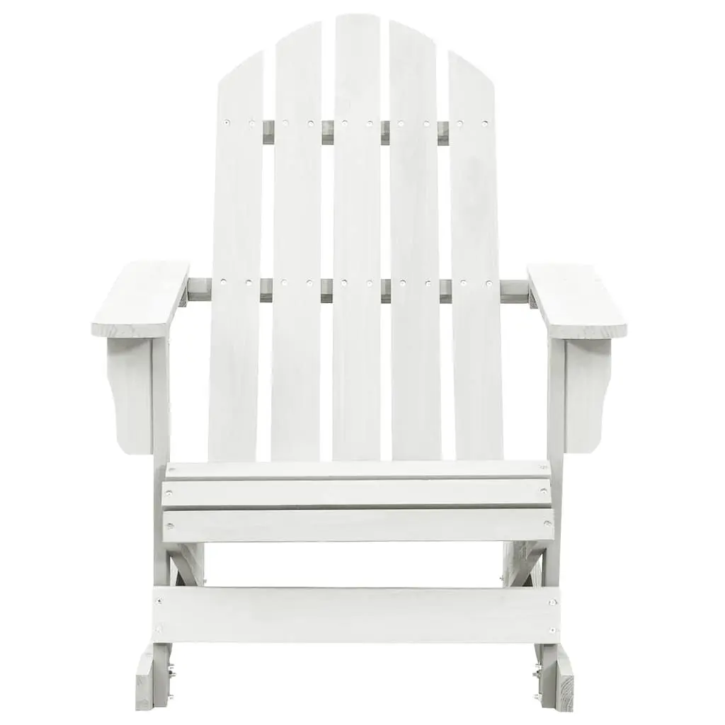 Garden Rocking Chair Outdoor Patio Furniture White Solid Hardwood