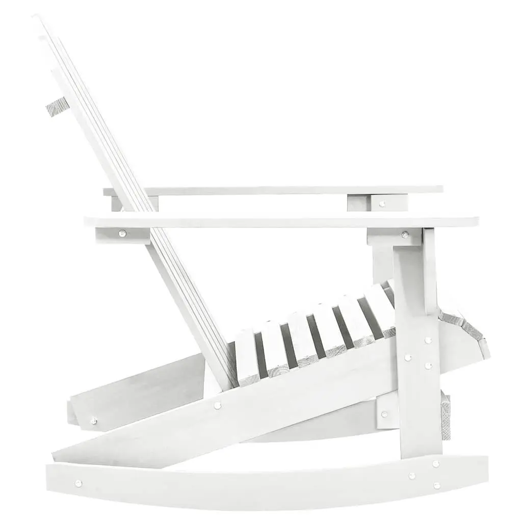 Garden Rocking Chair Outdoor Patio Furniture White Solid Hardwood