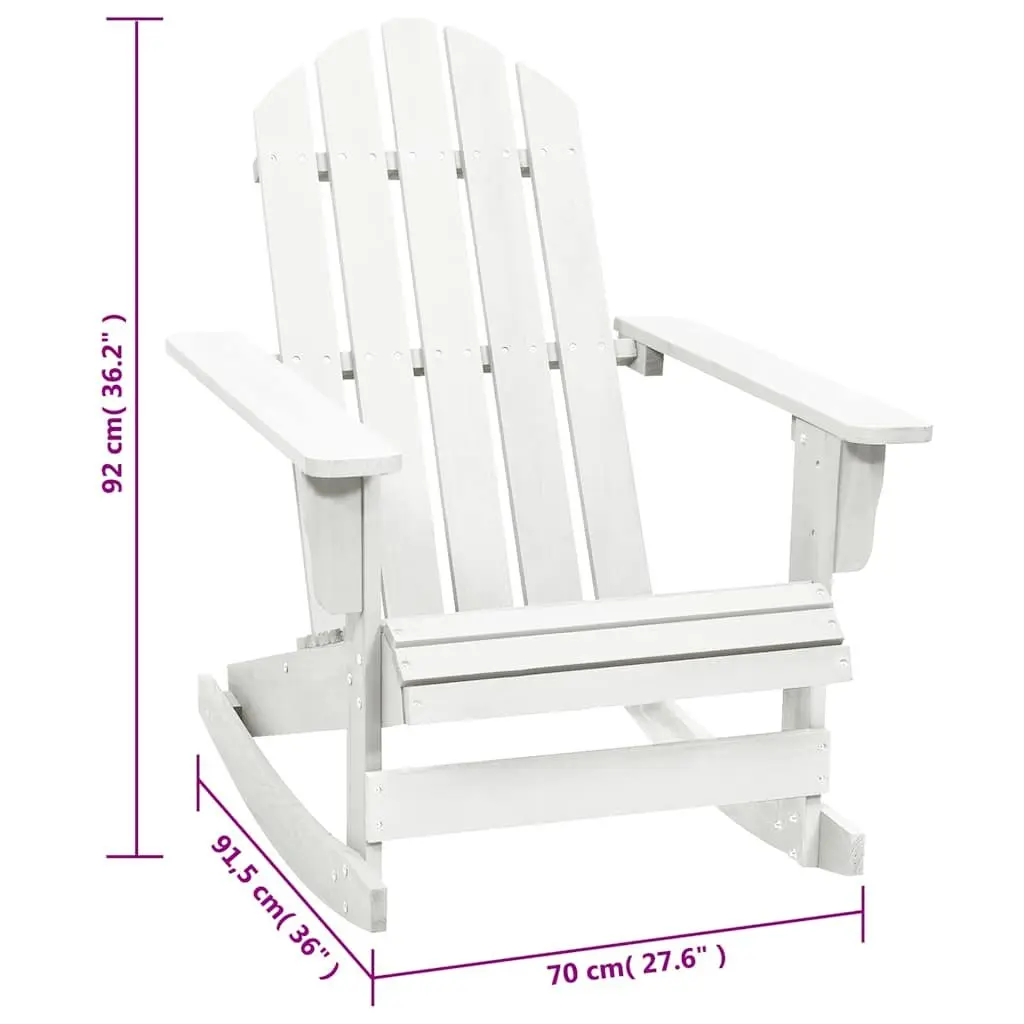 Garden Rocking Chair Outdoor Patio Furniture White Solid Hardwood