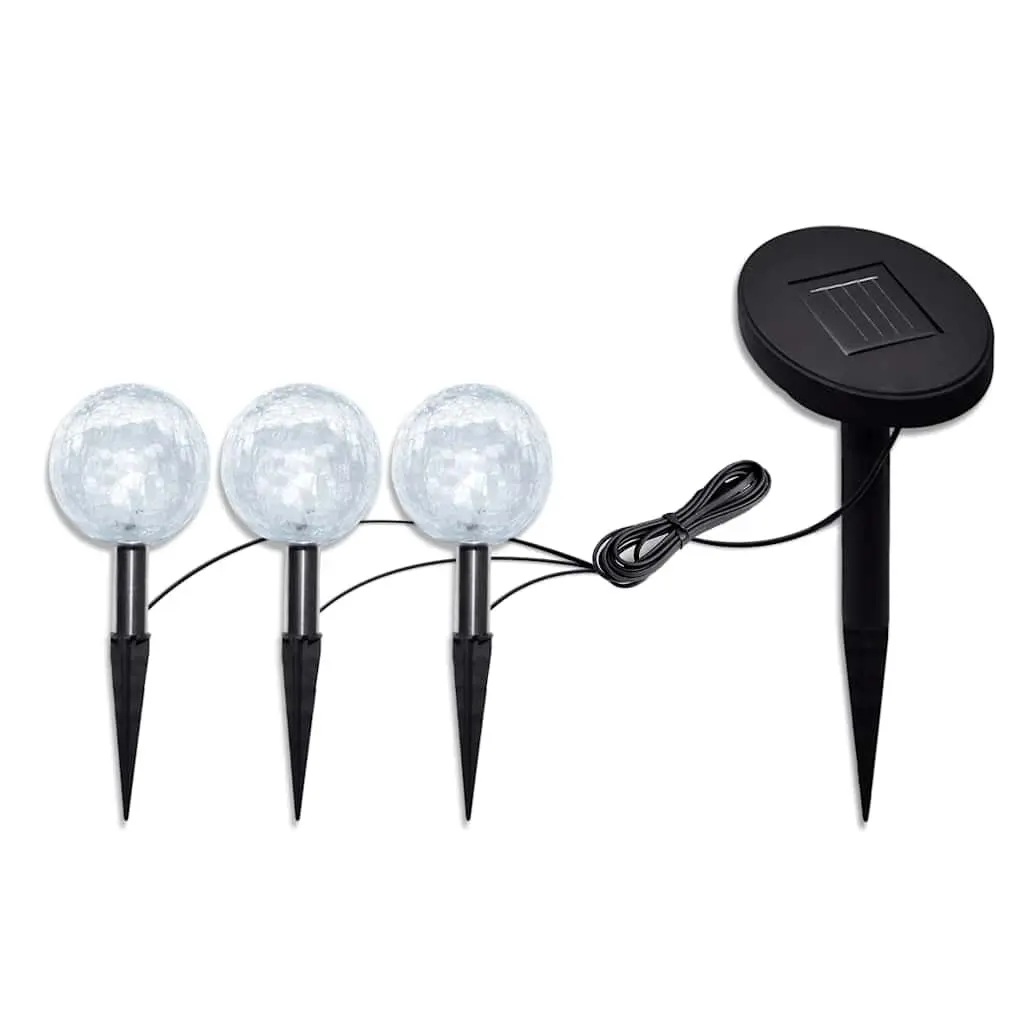 Solar LED Ball Garden Lights Set with Ground Spikes Outdoor Pathway Lighting