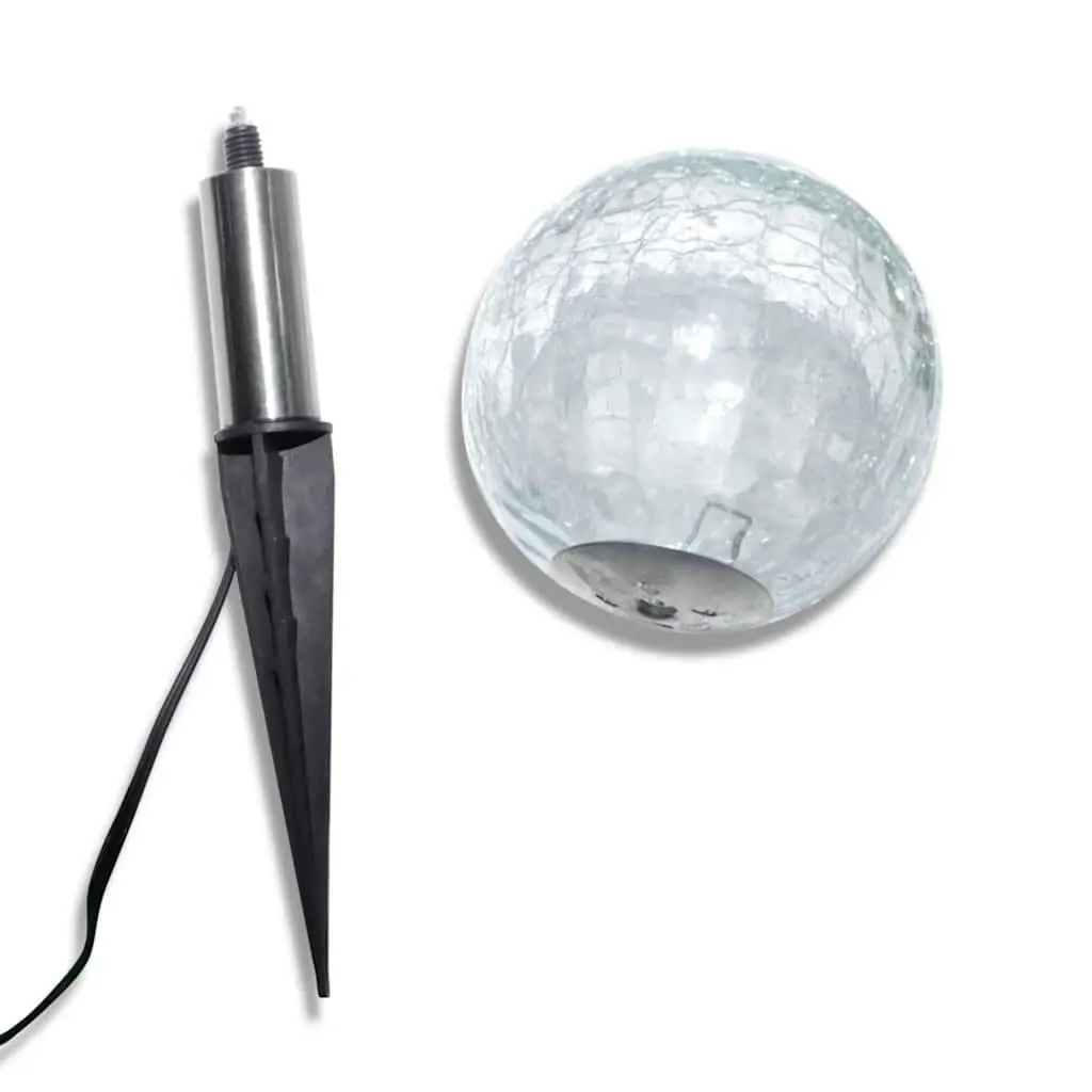 Solar LED Ball Garden Lights Set with Ground Spikes Outdoor Pathway Lighting