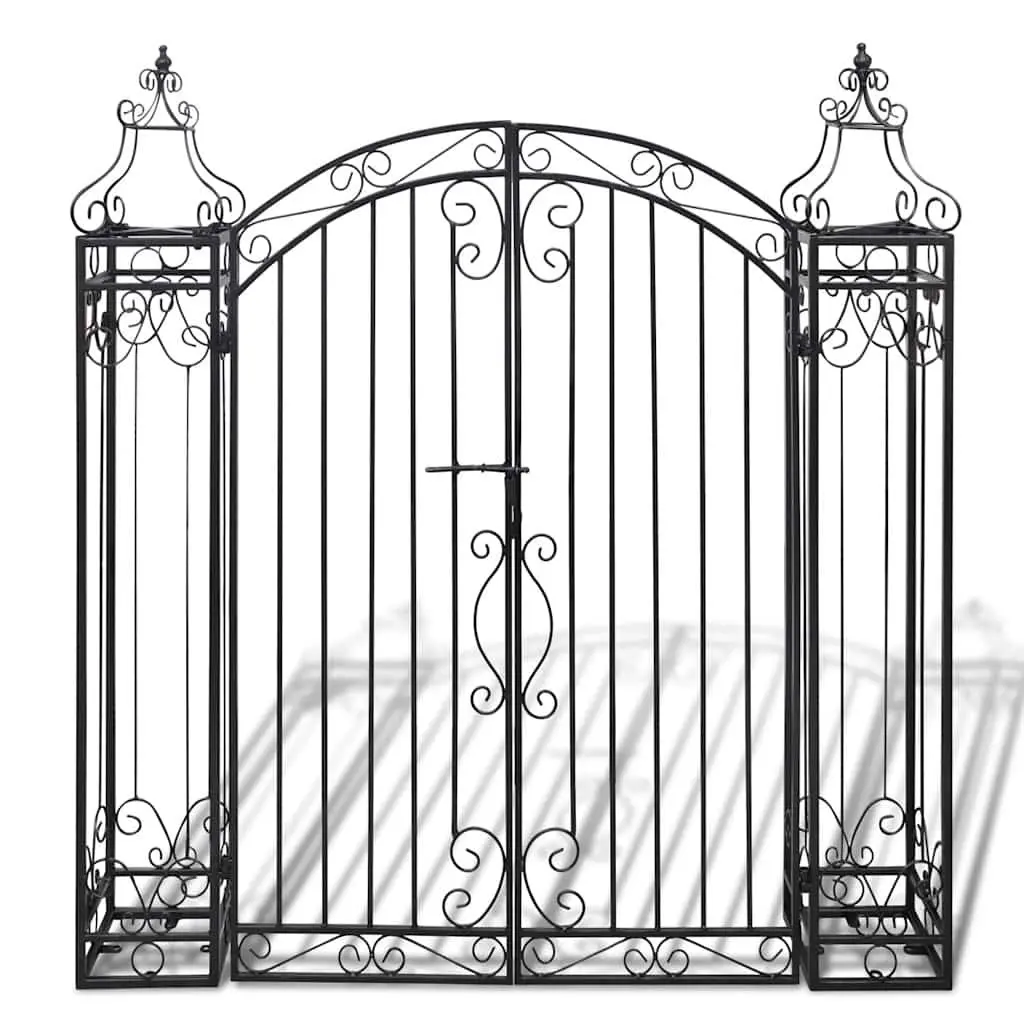 Wrought Iron Garden Gate Outdoor Fencing 122x20.5x134cm