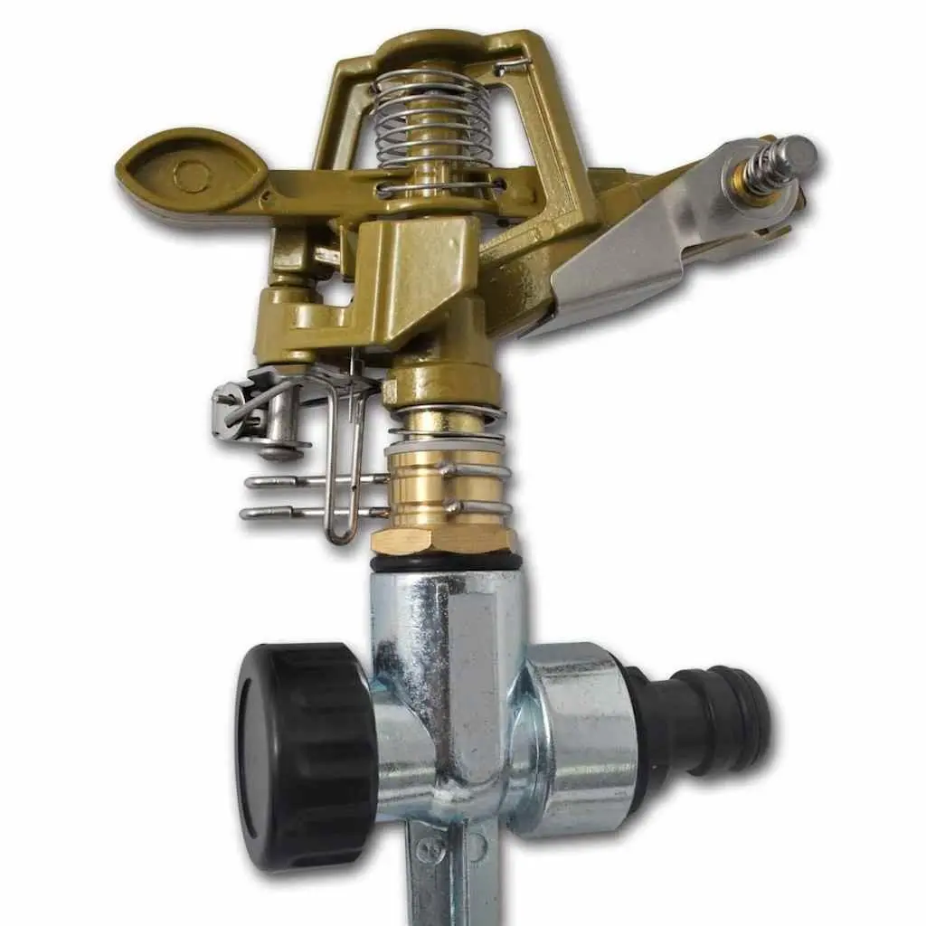 Impulse Sprinkler Set 2 Pcs Garden Watering Spike Hose Connector Lawn Coverage