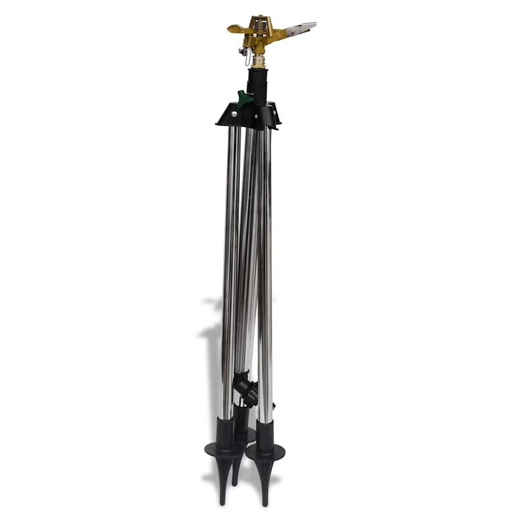 Impulse Sprinkler on Tripod Base Garden Lawn Watering Coverage Adjustable Angles