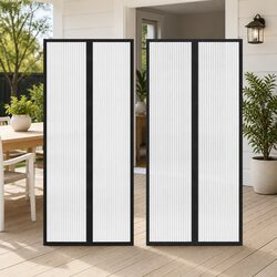 Insect Door Curtain 210 x 100 cm 2 pcs Magnet Black Window Screen Mesh
