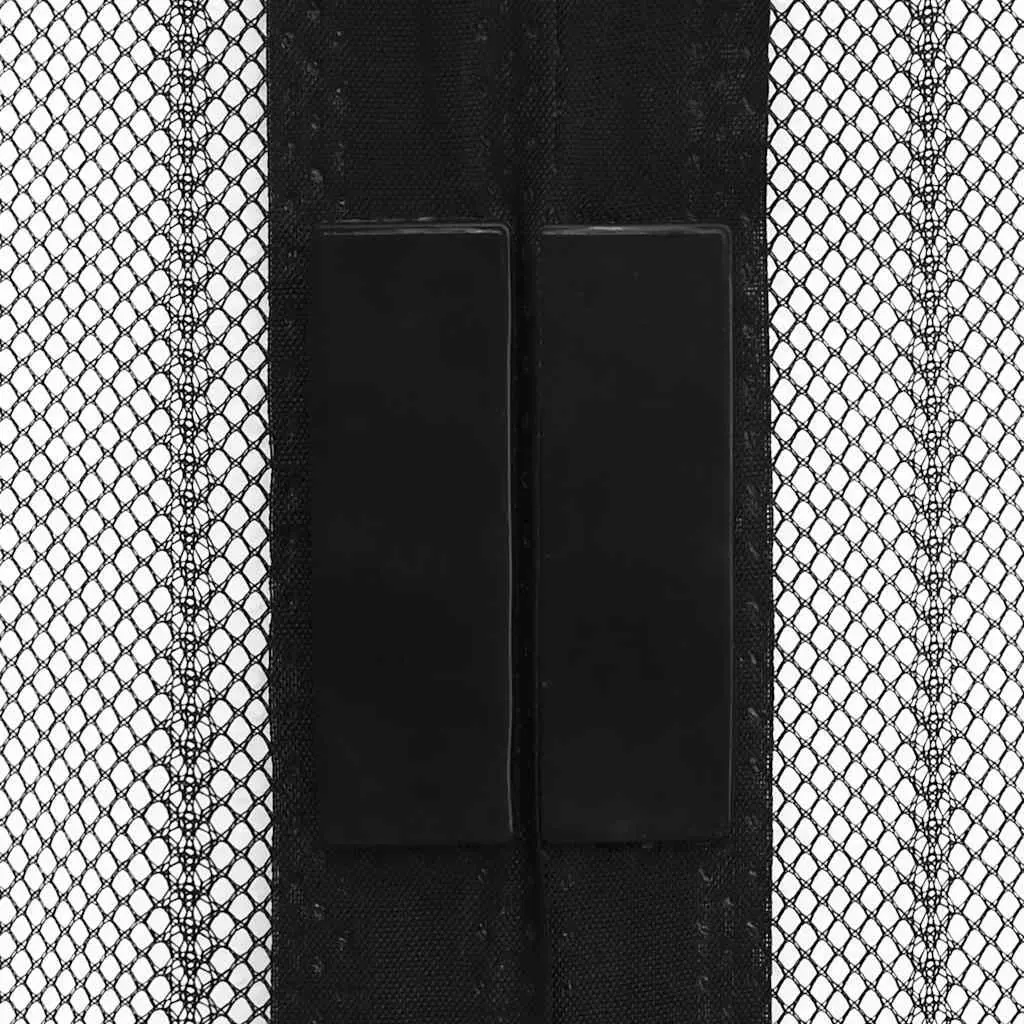 Insect Door Curtain 210 x 100 cm 2 pcs Magnet Black Window Screen Mesh