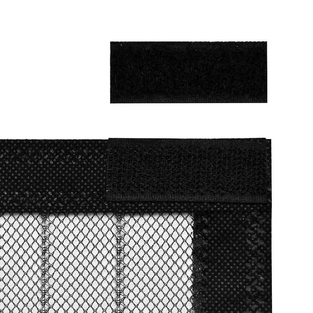 Insect Door Curtain 210 x 100 cm 2 pcs Magnet Black Window Screen Mesh