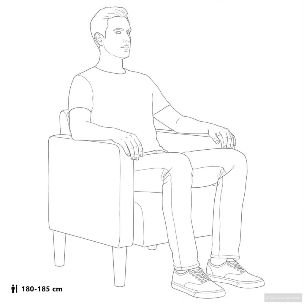 Dark Grey Arm Chair with Armrests