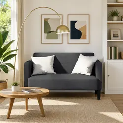Dimensions and Specs of Grey Corduroy Loveseat Sofa