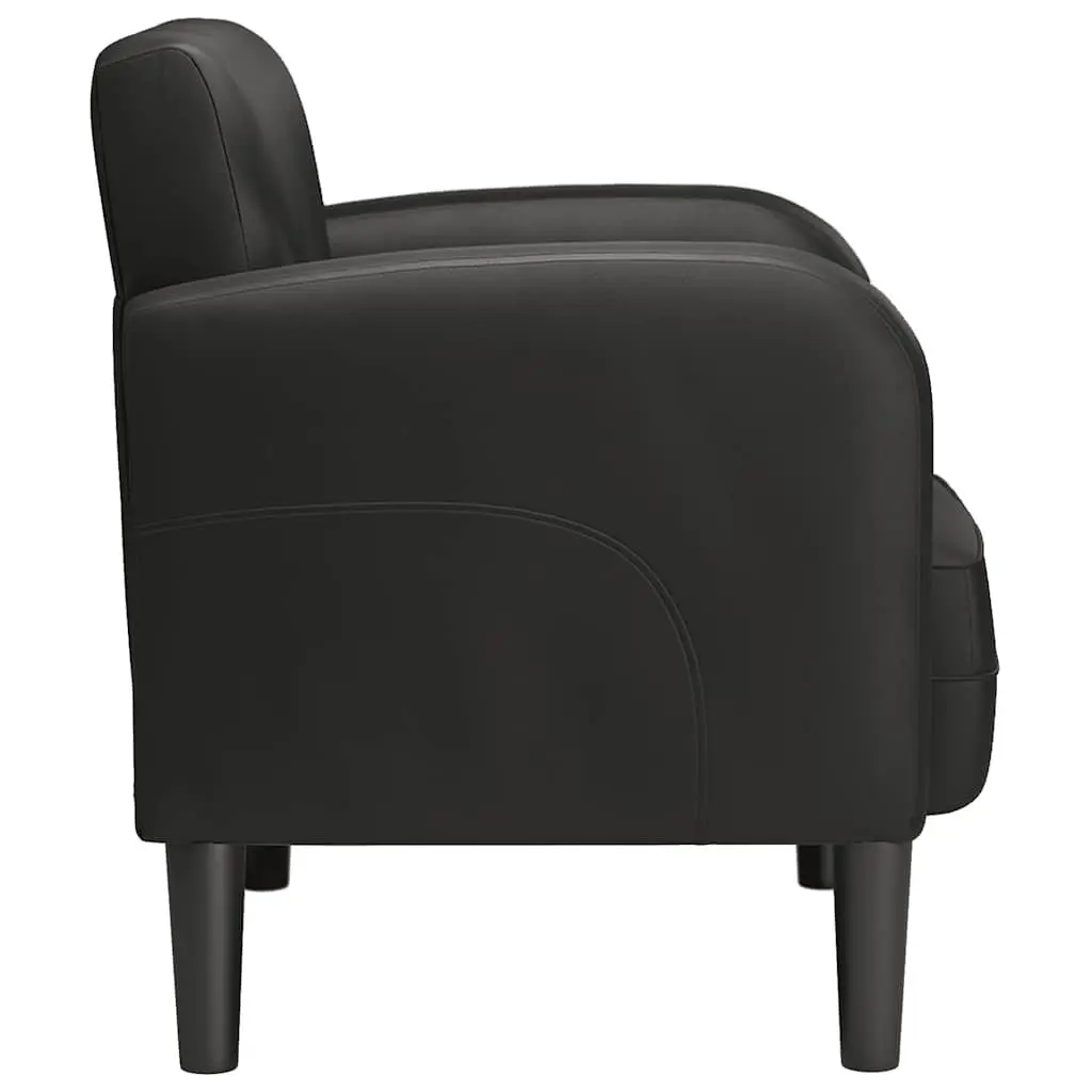 Arm Chair for Living Room Black Faux Leather 54cm