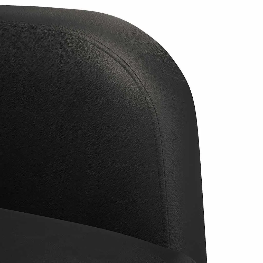 Arm Chair for Living Room Black Faux Leather 54cm