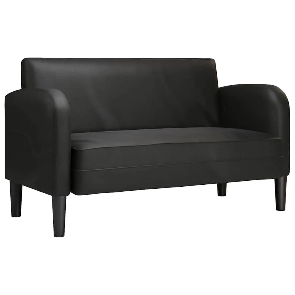 Loveseat Sofa Living Room 110 cm Black Compact Two-Seater Couch