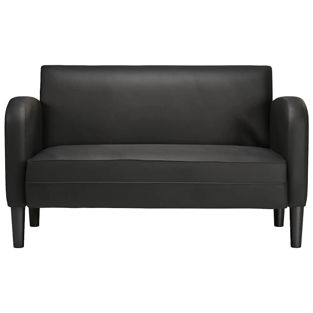 Loveseat Sofa Living Room 110 cm Black Compact Two-Seater Couch