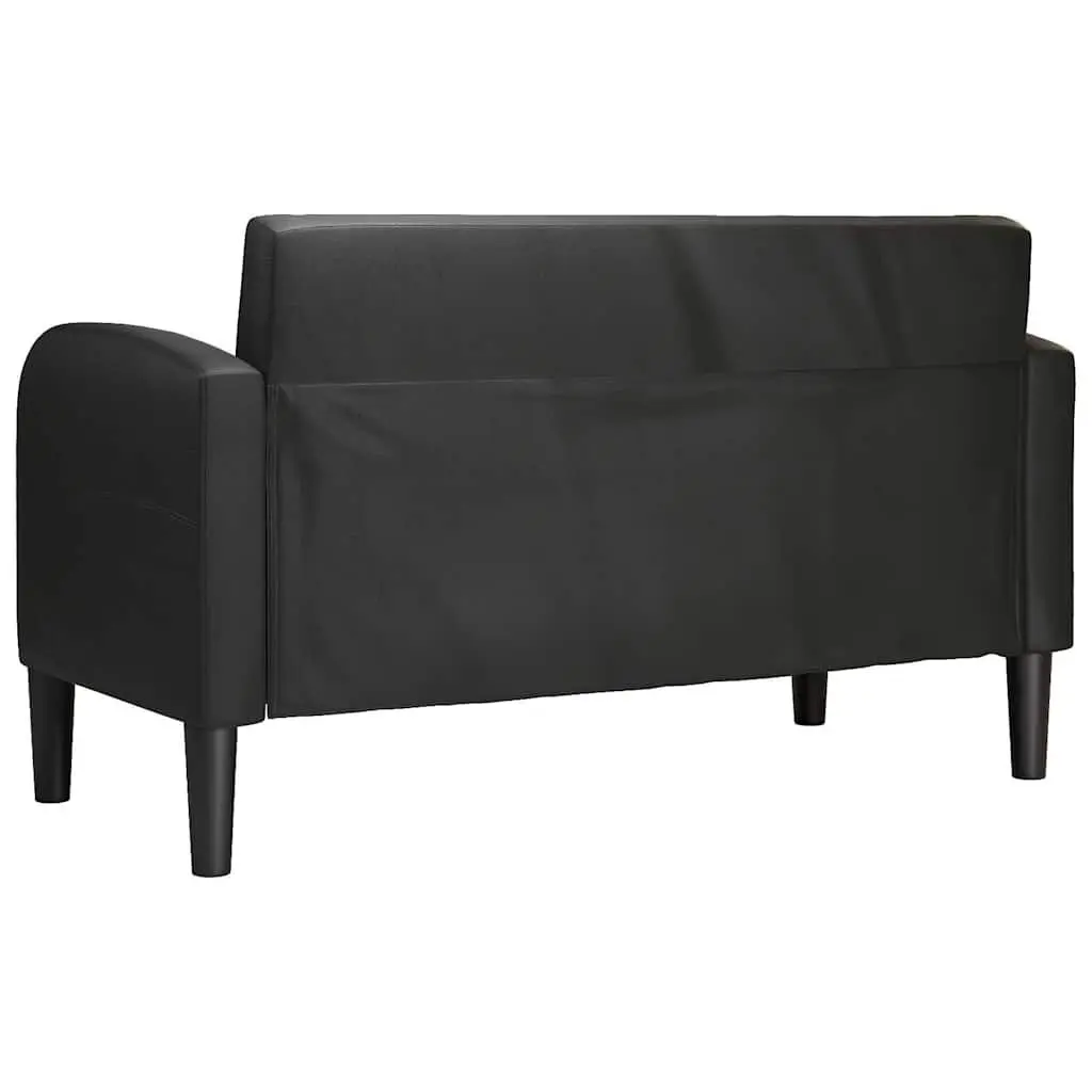 Loveseat Sofa Living Room 110 cm Black Compact Two-Seater Couch