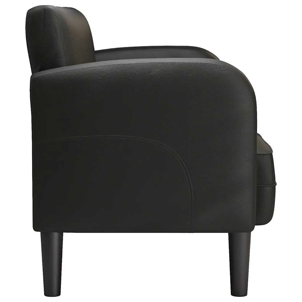 Loveseat Sofa Living Room 110 cm Black Compact Two-Seater Couch