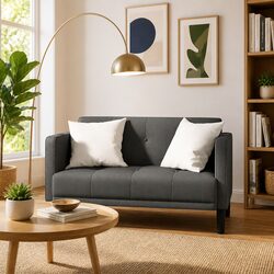Dark Grey Loveseat Sofa Dimensions and Details