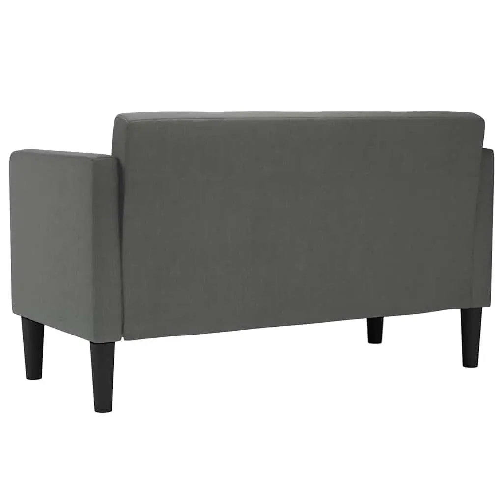 Loveseat Sofa Dark Grey 111cm Two Seater Compact Living Room Furniture