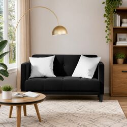 Specifications of Black Velvet Loveseat Sofa