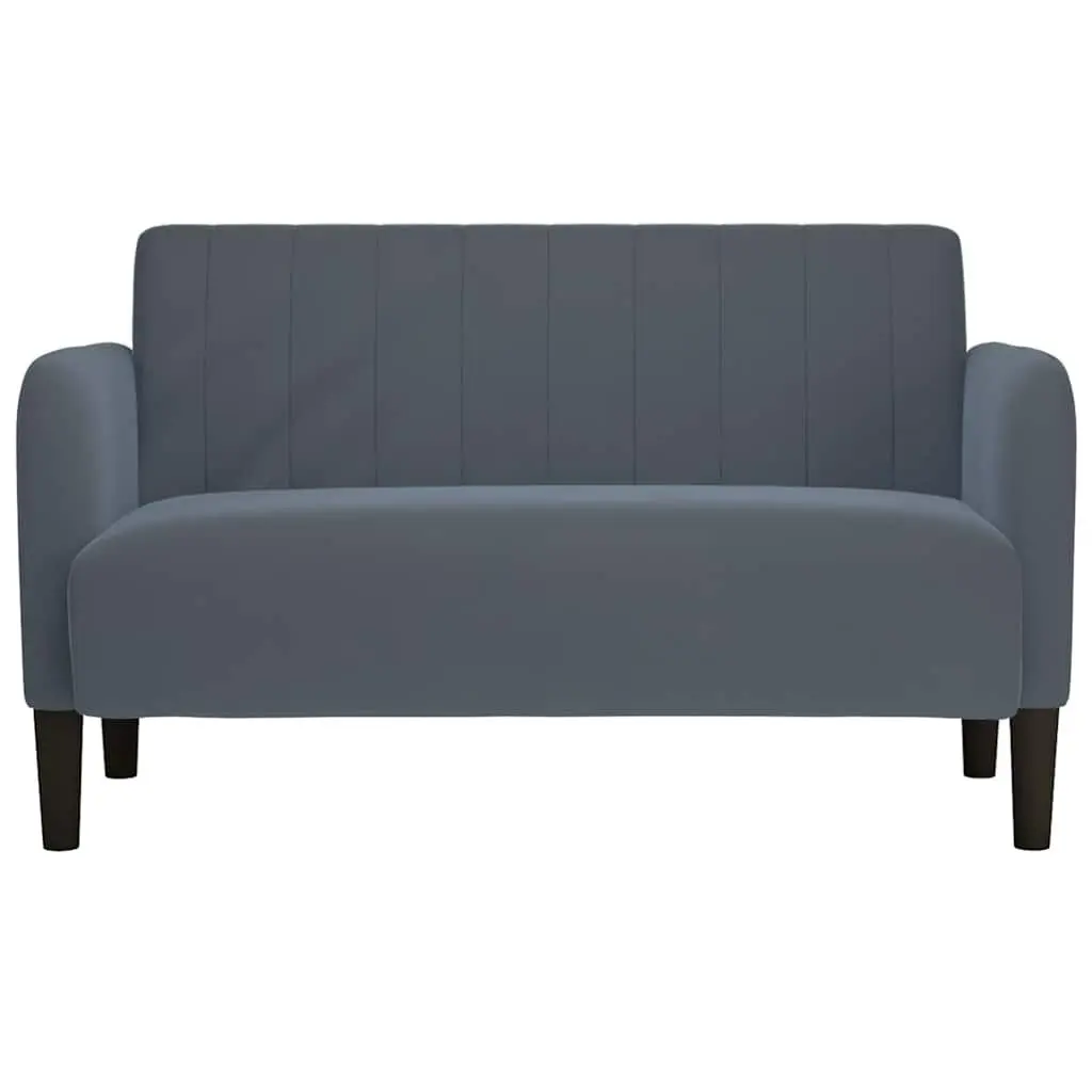 Loveseat Sofa Living Room 109cm Grey Velvet Compact Two-Seater Furniture