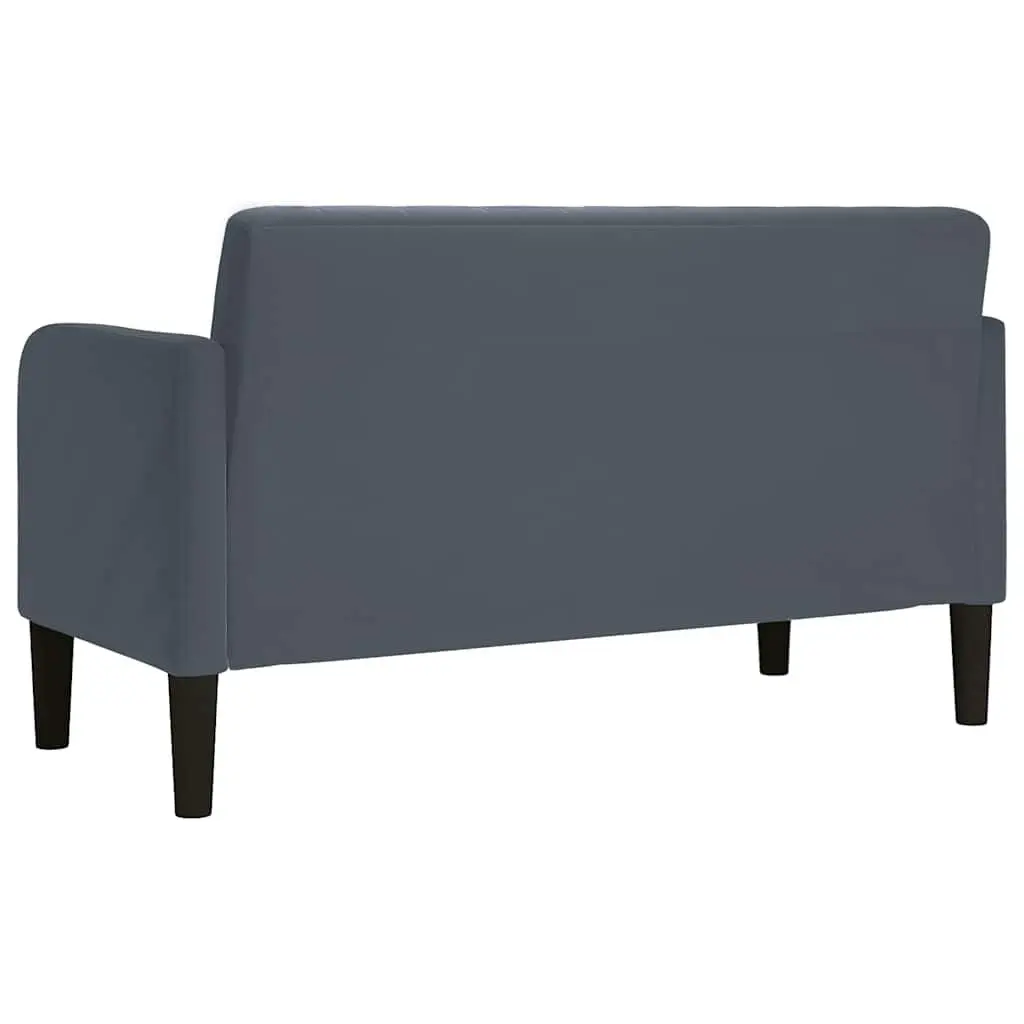 Loveseat Sofa Living Room 109cm Grey Velvet Compact Two-Seater Furniture