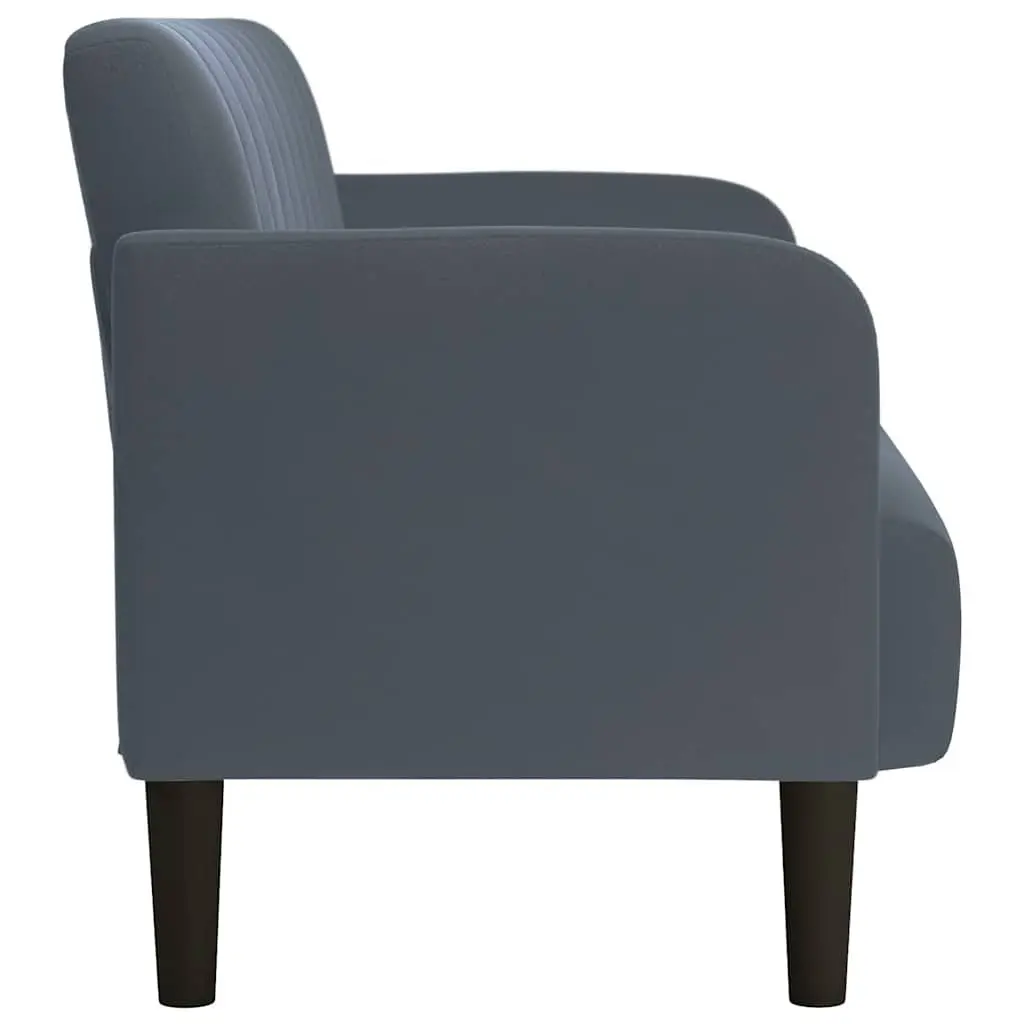 Loveseat Sofa Living Room 109cm Grey Velvet Compact Two-Seater Furniture