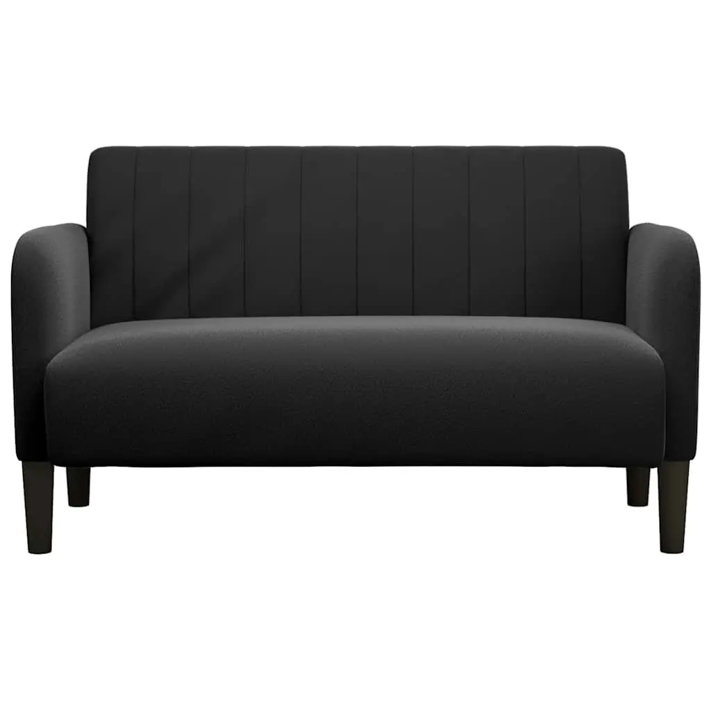 Loveseat Sofa Black 109cm Velvet Compact Two-Seater Couch Modern Living Room