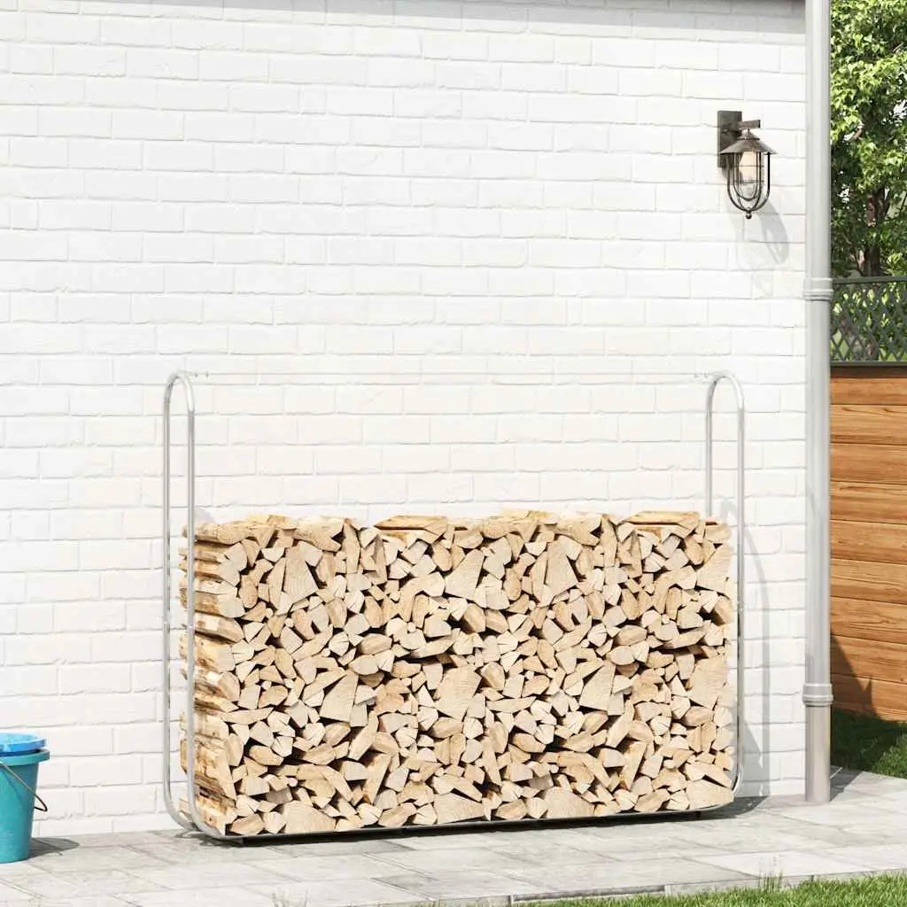 Firewood Rack Outdoor Galvanised Steel Log Storage Holder 200x25x150 cm