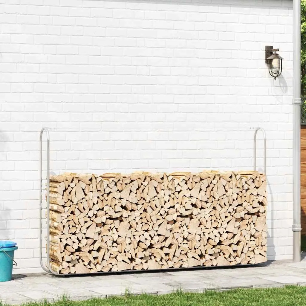 Firewood Rack Outdoor Log Storage Holder Galvanised Steel 250x25x150 cm