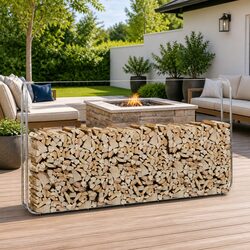 Firewood Rack Specifications: 300 x 25 x 150 cm, Galvanised Steel