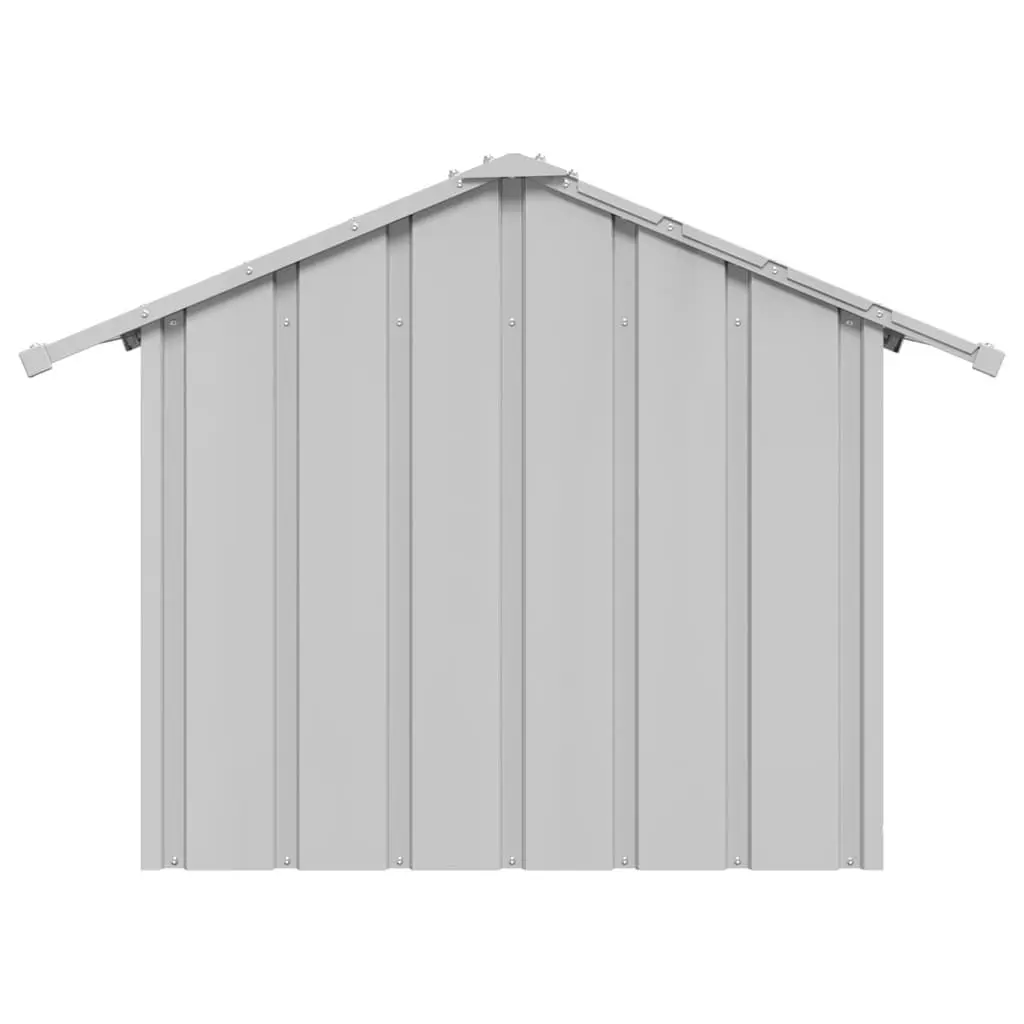 Grey Steel Dog House with Roof