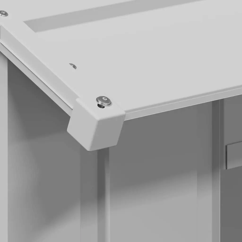 Grey Steel Dog House with Roof