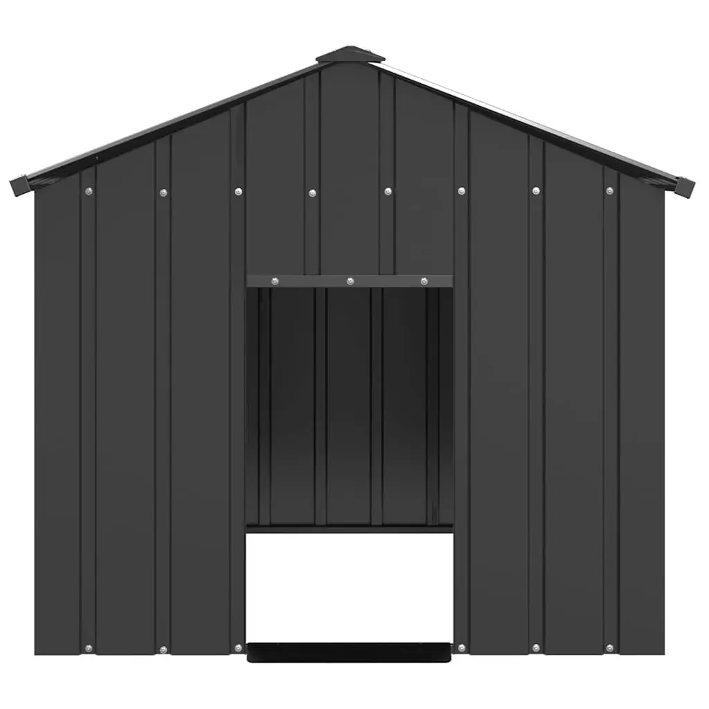 Dog House Outdoor Shelter Galvanised Steel Anthracite 113 x 153 x 101 cm