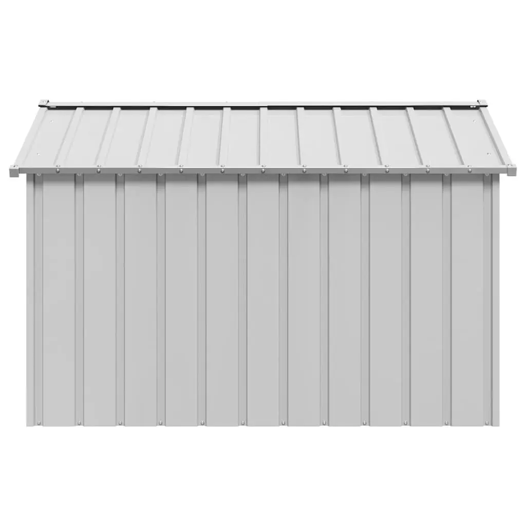 Dog House Outdoor Pet Shelter Galvanised Steel Grey 113 x 153 x 101 cm