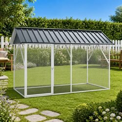 Galvanised Steel Outdoor Bird Cage - 227 x 112 x 141 cm