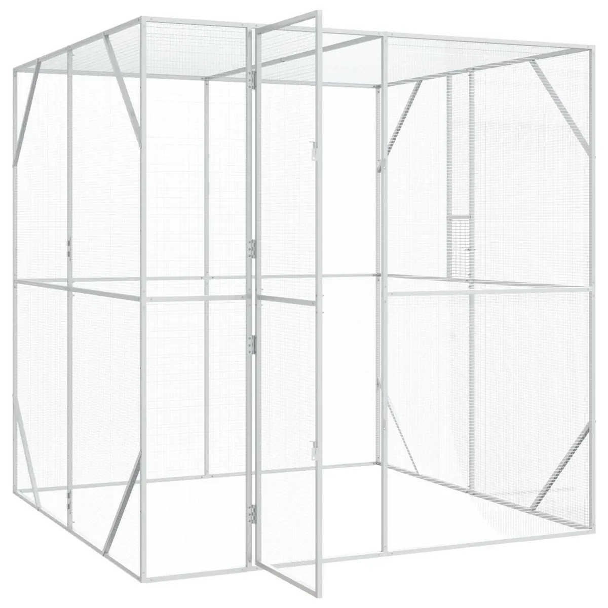 Outdoor Bird Cage for Garden and Terrace 209 x 202 x 214 cm Galvanised Steel