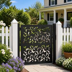 Garden Gate – Black Steel, 100x100 cm, Lockable