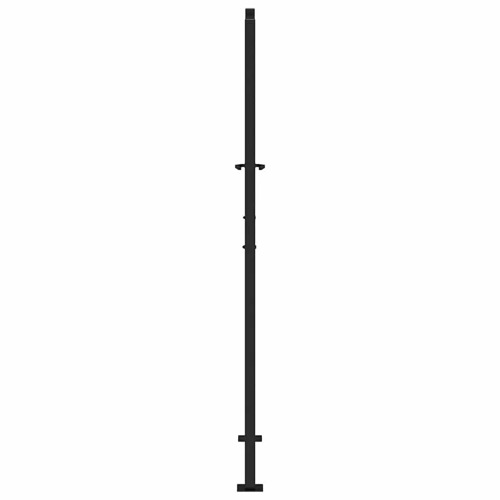 Garden Gate Black 100x175 cm Steel Wave Design Outdoor Patio Fence Entry