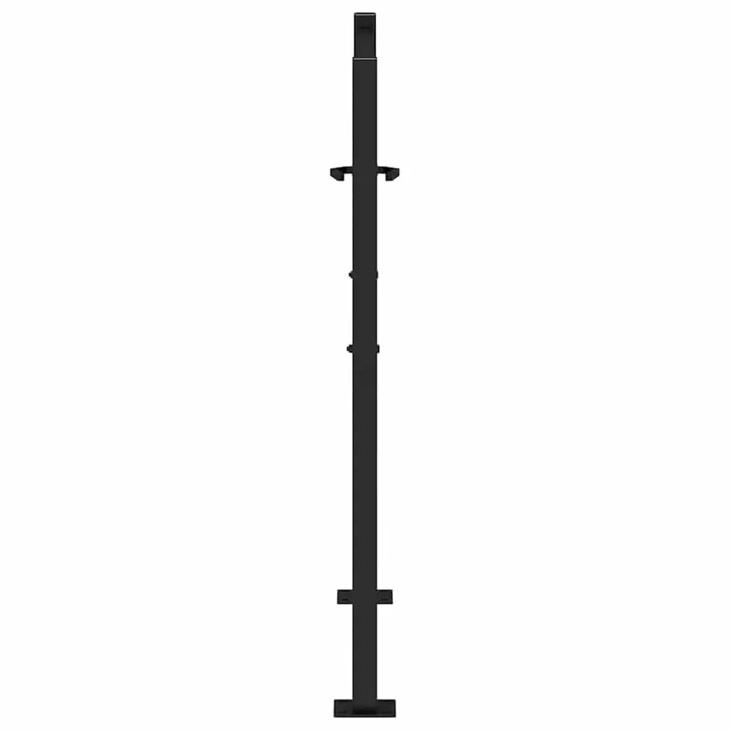 Garden Gate Black 100x100 cm Steel Laser-Cut Design Outdoor Entrance Patio Fence