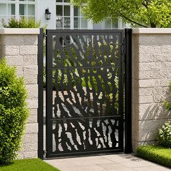 Black Steel Garden Gate - 100x125 cm with Locking System