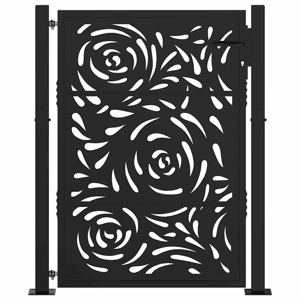 Black Steel Garden Gate 100x125cm