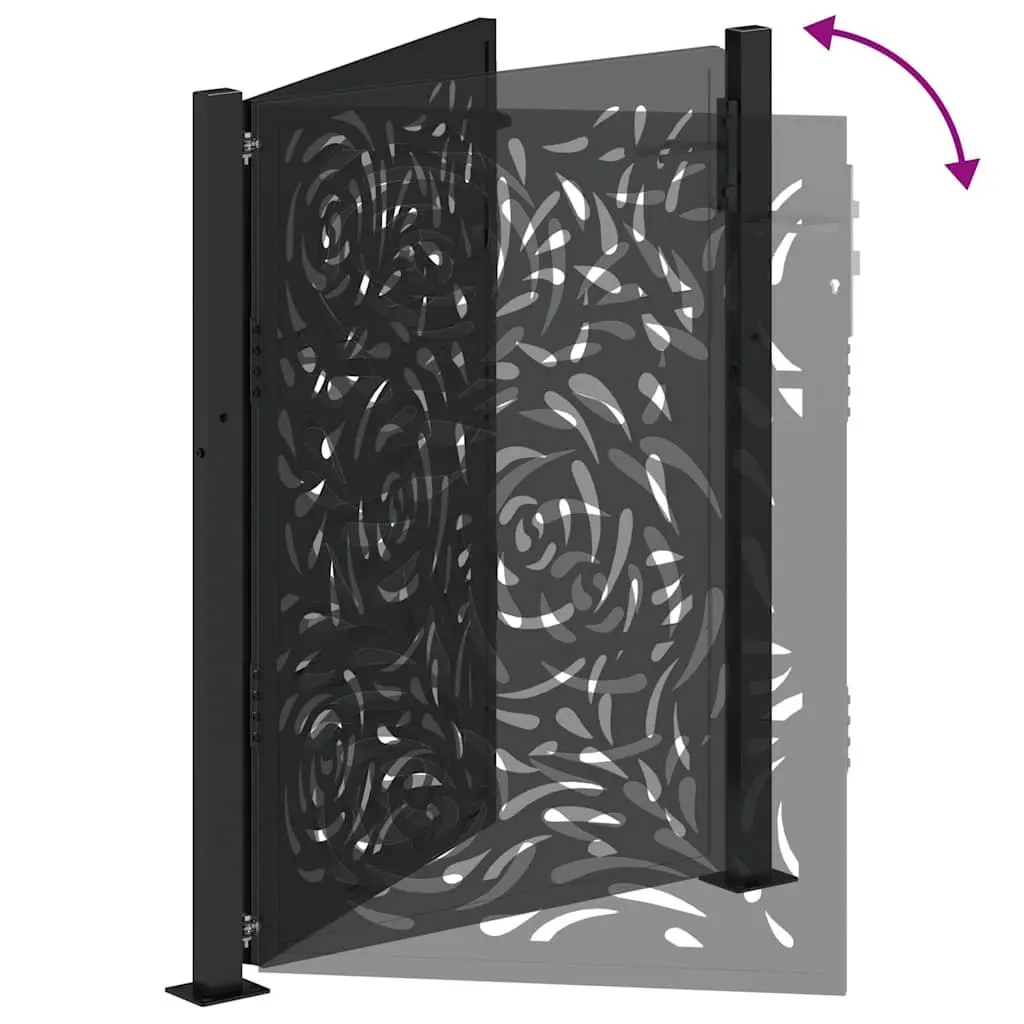 Black Steel Garden Gate 100x125cm