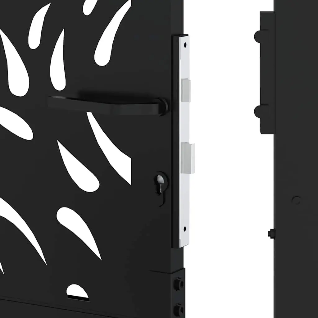 Garden Gate Black Steel 100x175cm with Locking System