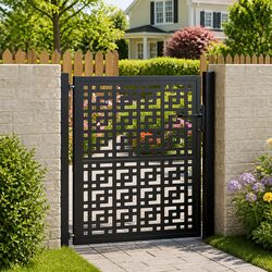 100x100 cm Lockable Garden Gate with Cross Design
