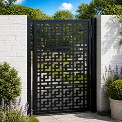100x125cm Steel Black Garden Gate with Locking System
