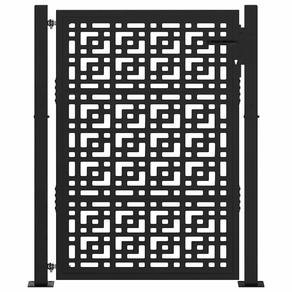 100x125cm Steel Black Garden Gate with Locking System