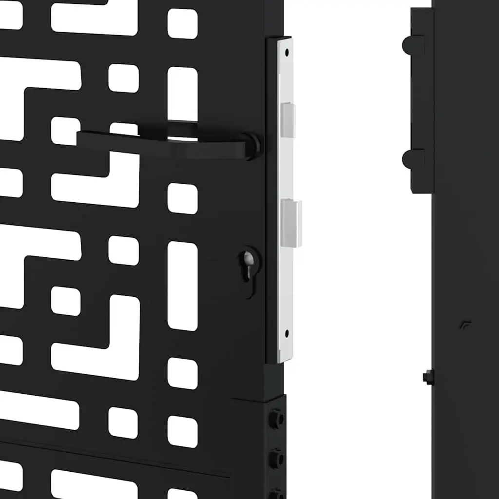 100x125cm Steel Black Garden Gate with Locking System