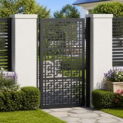 Black Steel Garden Gate with Dimensions 100x150 cm and Lockable System